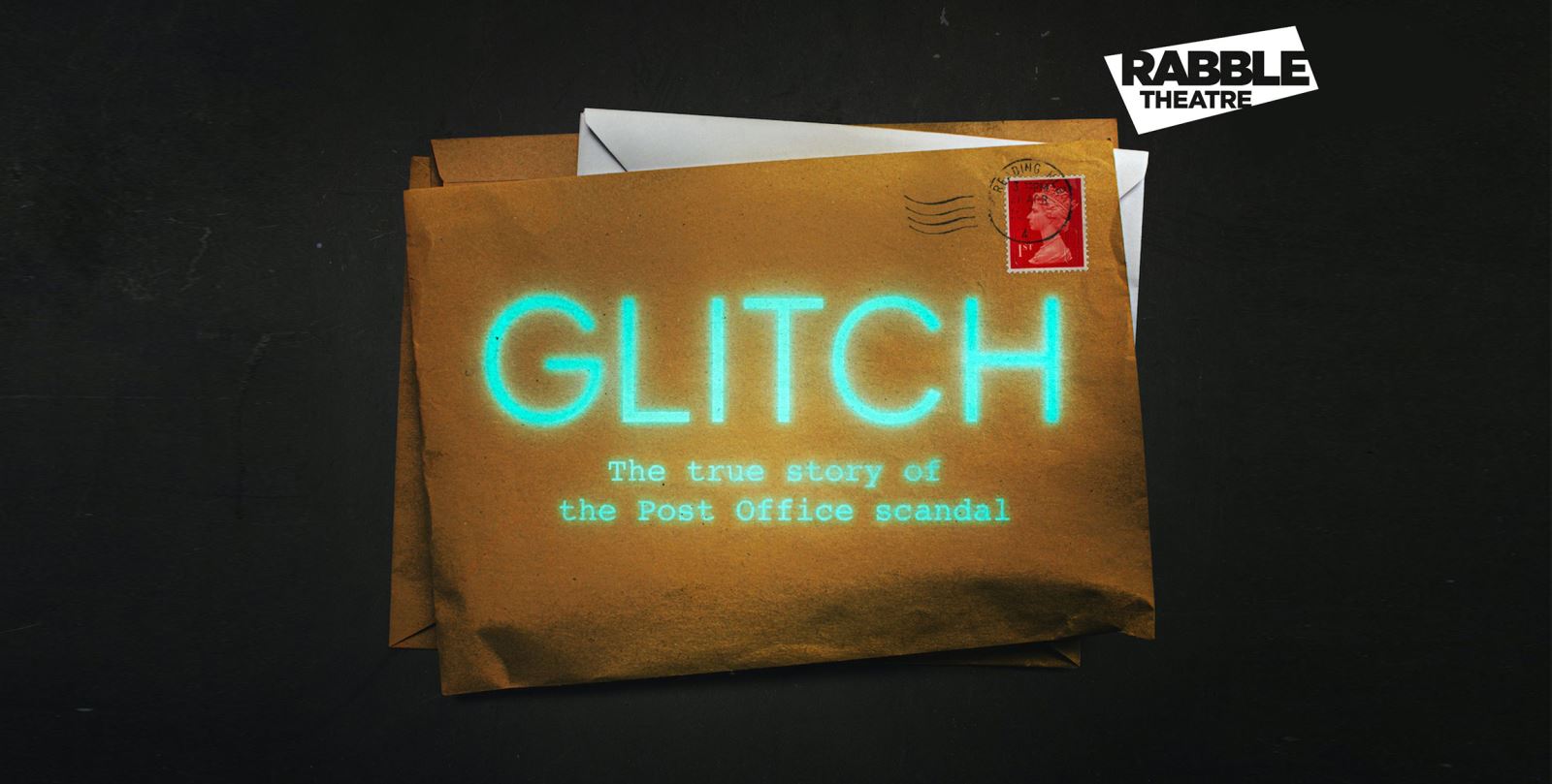 Glitch promo - letter on black background